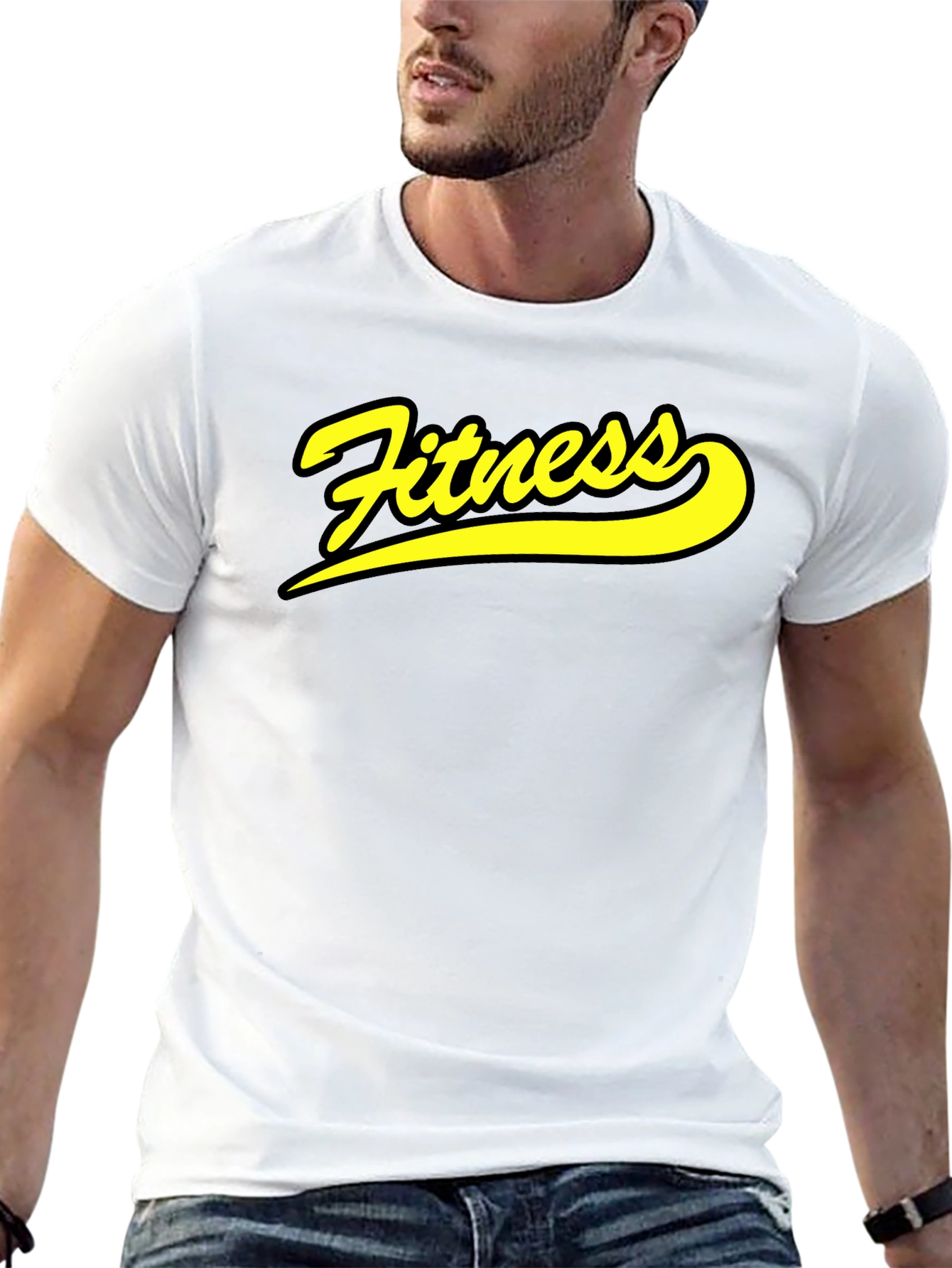 Fitness Graphic Print Crew Neck T-Shirt