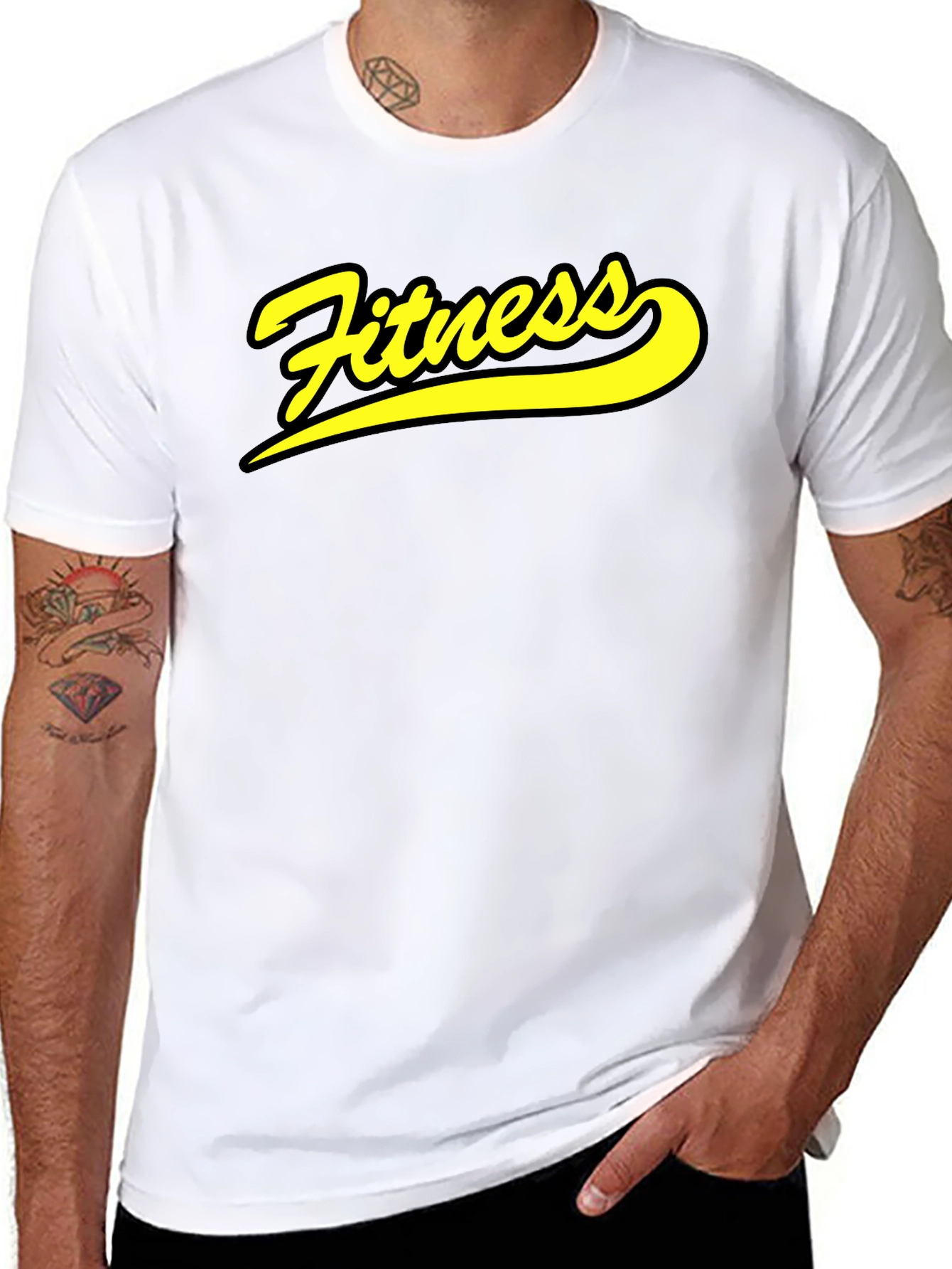 Fitness Graphic Print Crew Neck T-Shirt