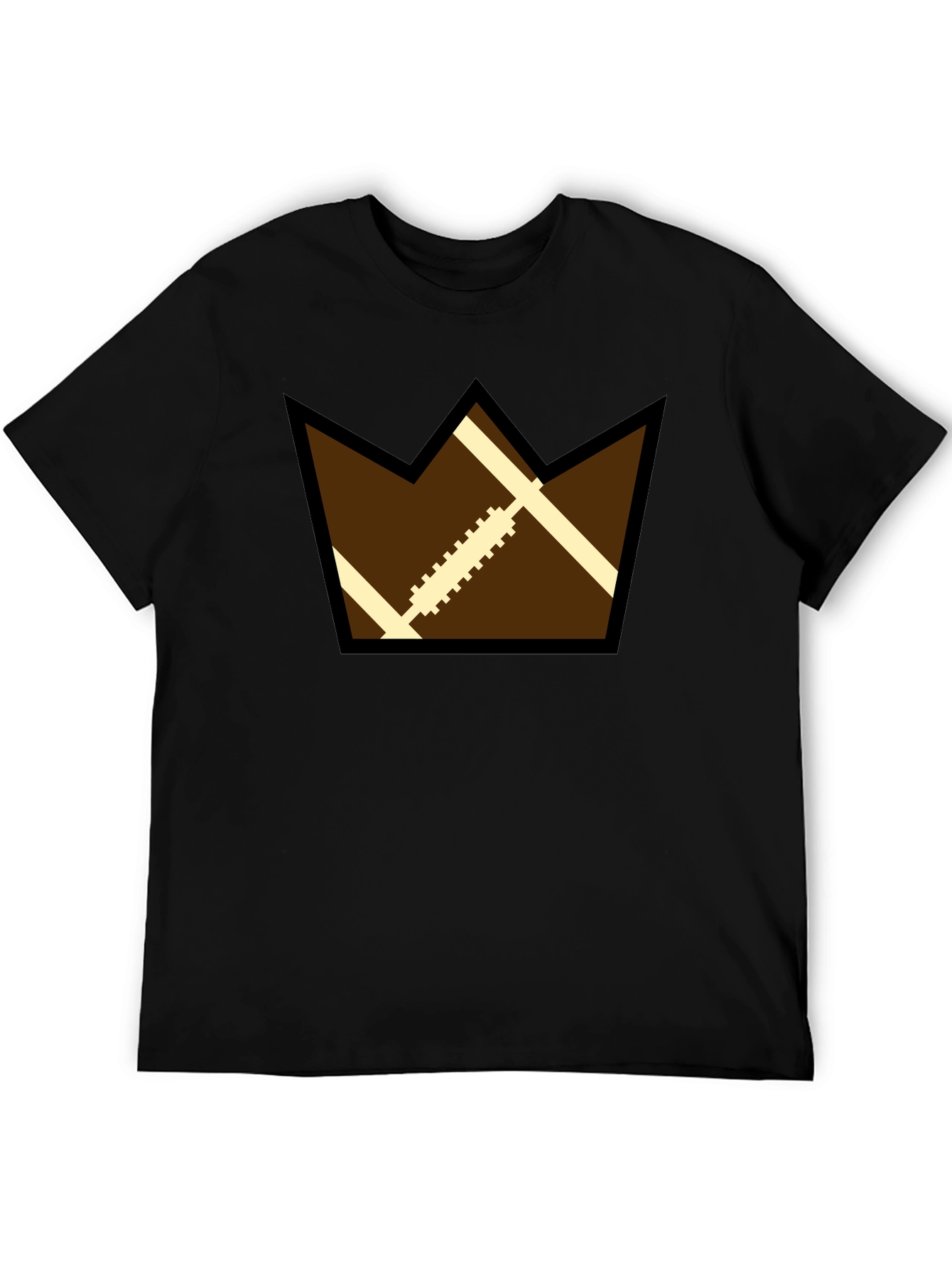 Football Crown Graphic Black T-Shirt