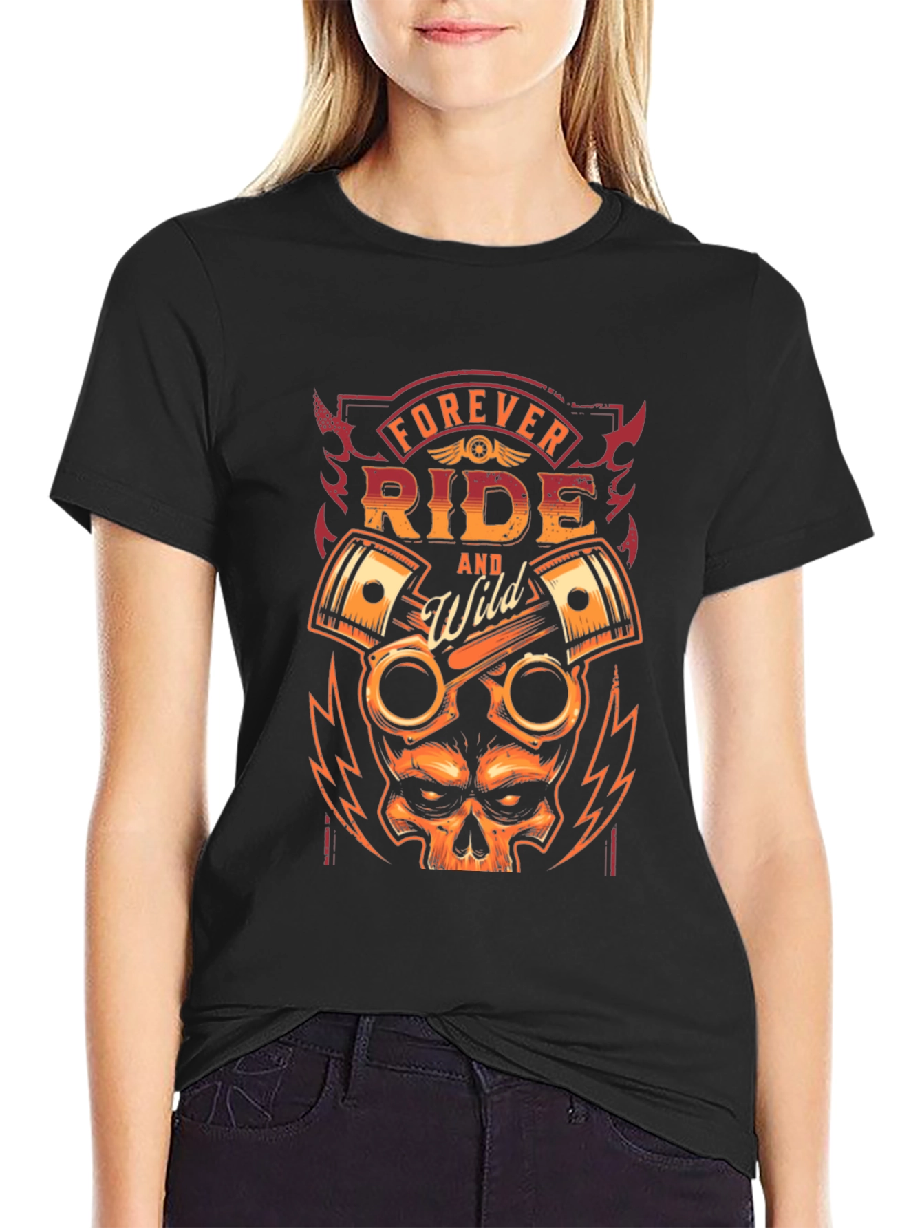 Forever Ride Wild Graphic Tee - Black