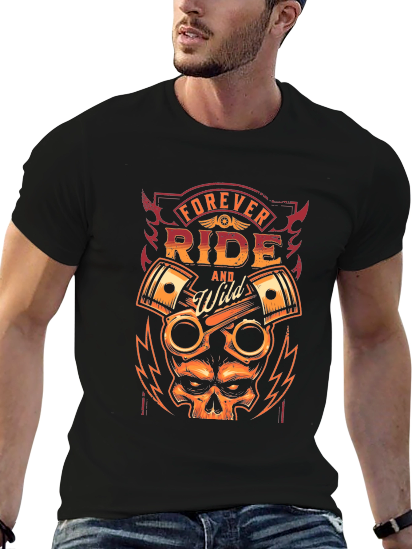 Forever Ride Wild Graphic Tee - Black