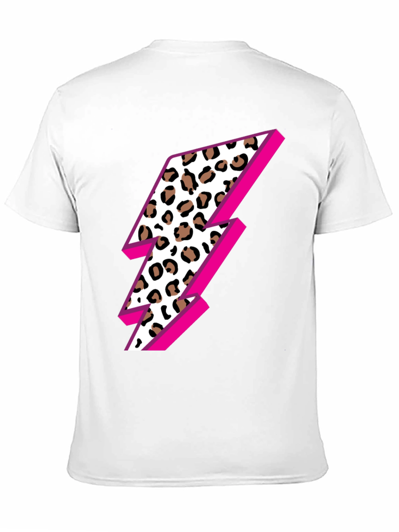Leopard Lightning Bolt Graphic Tee - Black