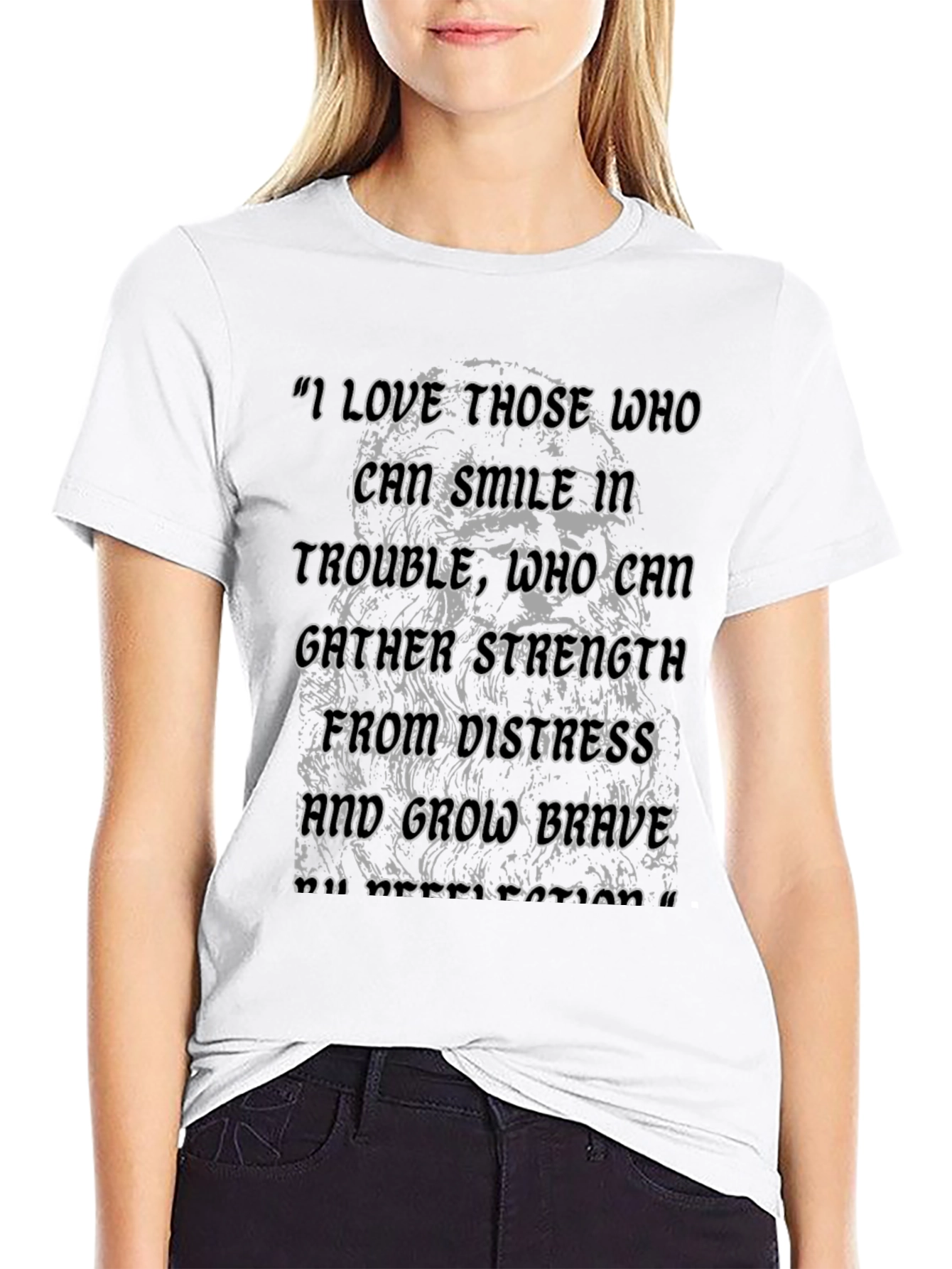 Inspirational Quote Graphic Tee - Smile in Trouble