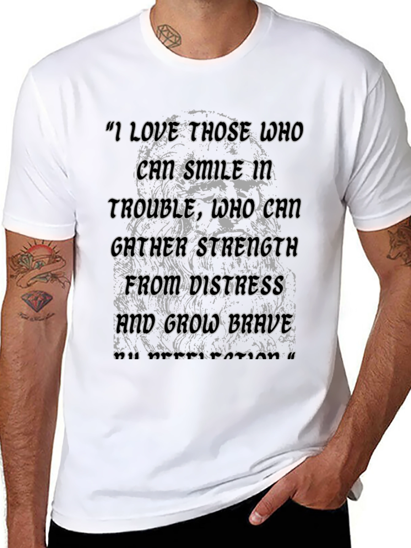 Inspirational Quote Graphic Tee - Smile in Trouble