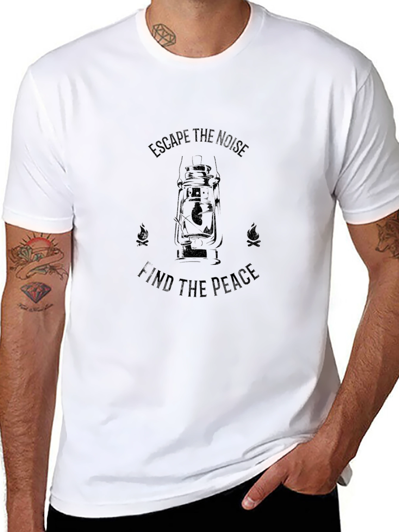 Escape the Noise Black Graphic T-Shirt