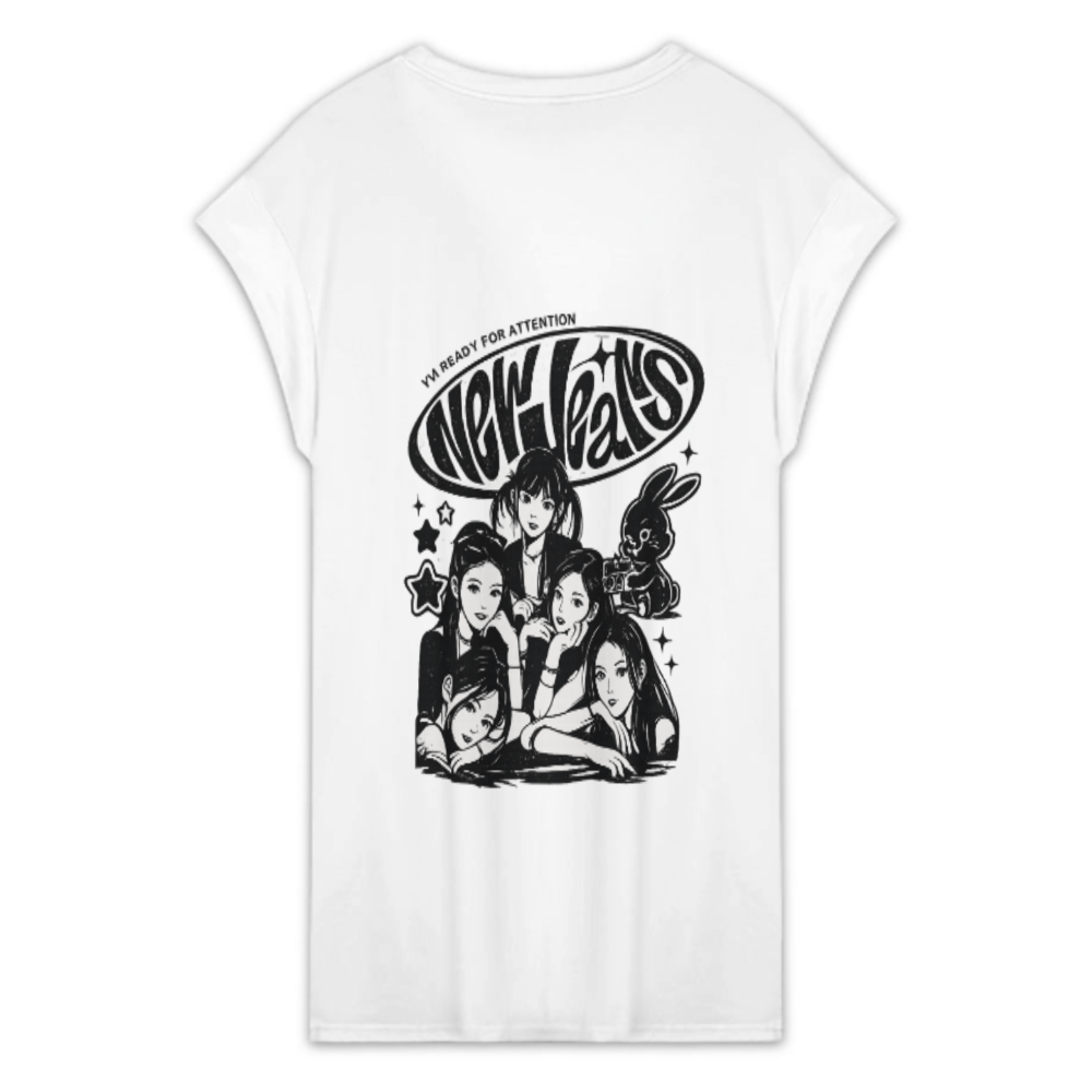 NewJeans Inspired Graphic T-Shirt for Women – Y2K Kpop Style Casual Oversized Tee(z154)