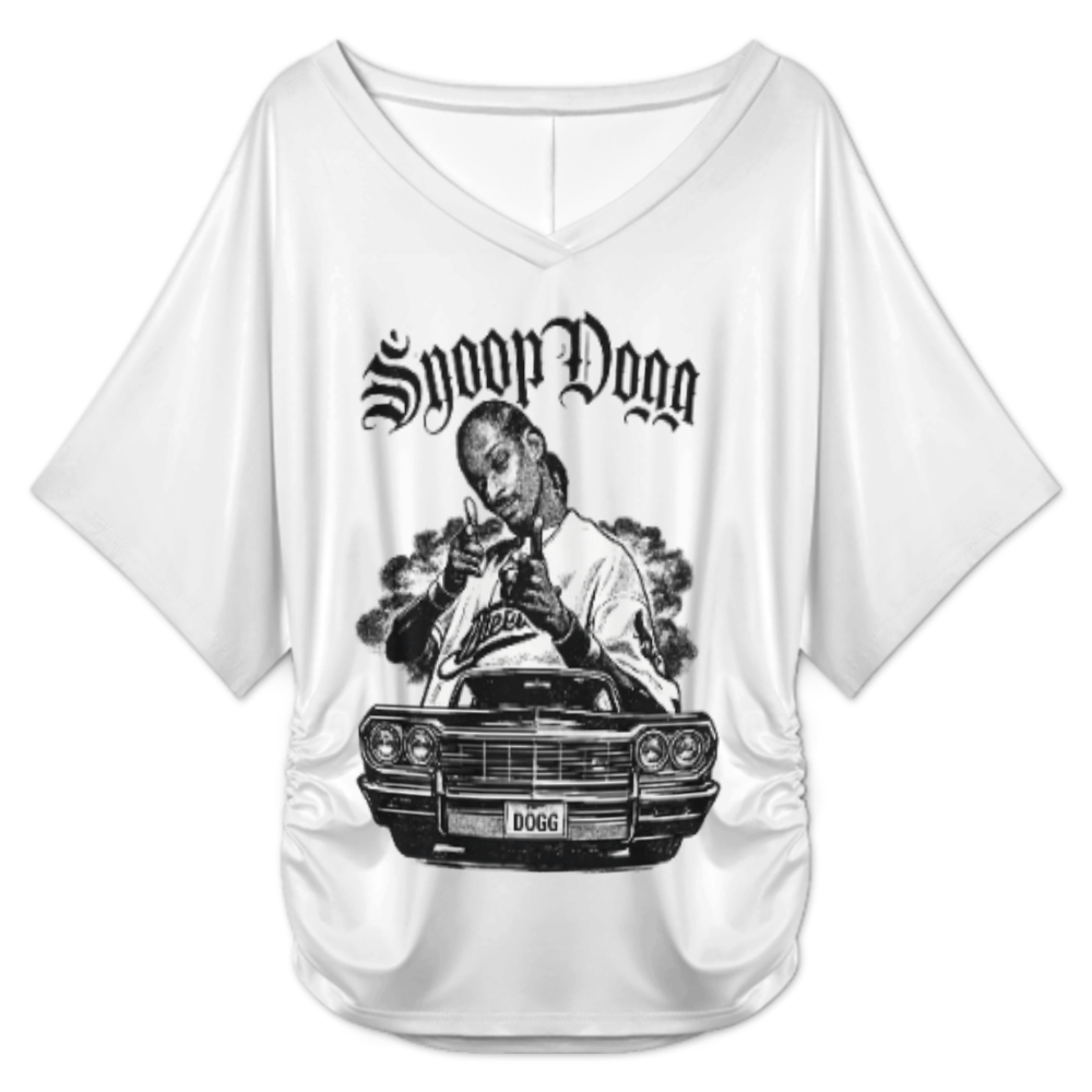 Snoop Dogg Vintage Graphic V-Neck T-Shirt – Retro Hip Hop Streetwear Women’s Tee(z150)