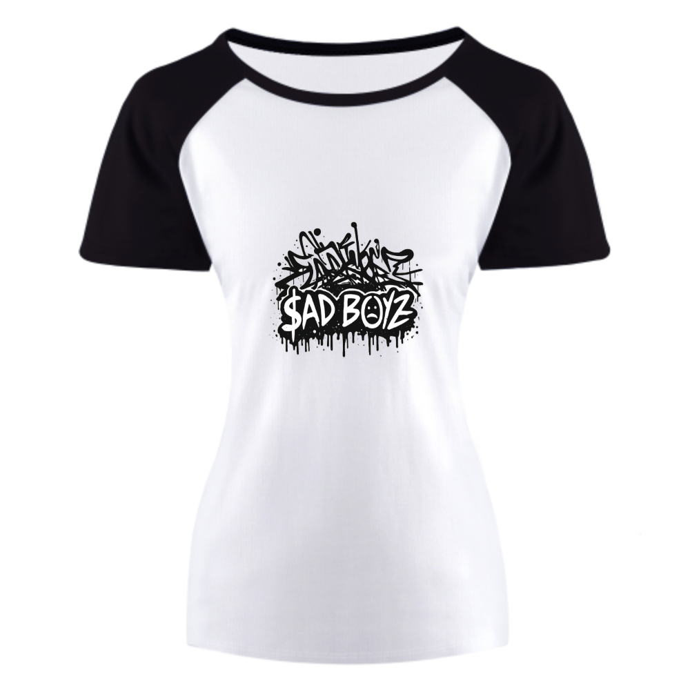 Sad Boyz Graffiti Women's Short Sleeve T-Shirt | 100% Cotton Streetwear Graphic Tee(z101)