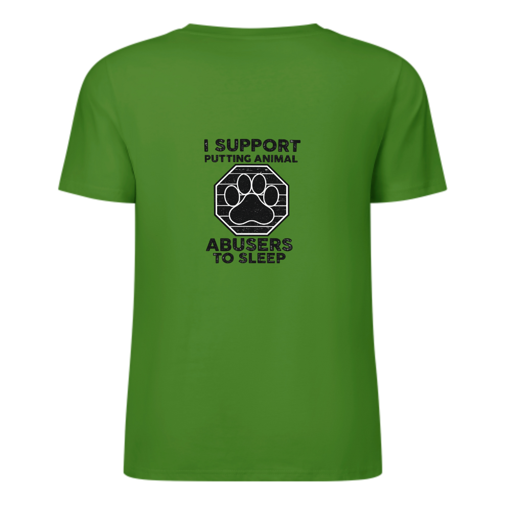 Vintage Animal Lover Graphic Tee – “I Support Putting Animal Abusers To Sleep” Funny Rescue Shirt(z136)