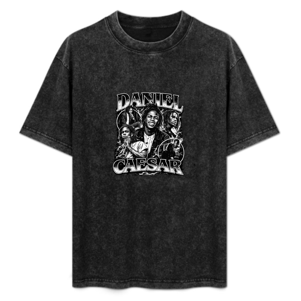 Daniel Caesar Vintage Graphic Washed T-Shirt | Retro Music Streetwear Tee(z110)