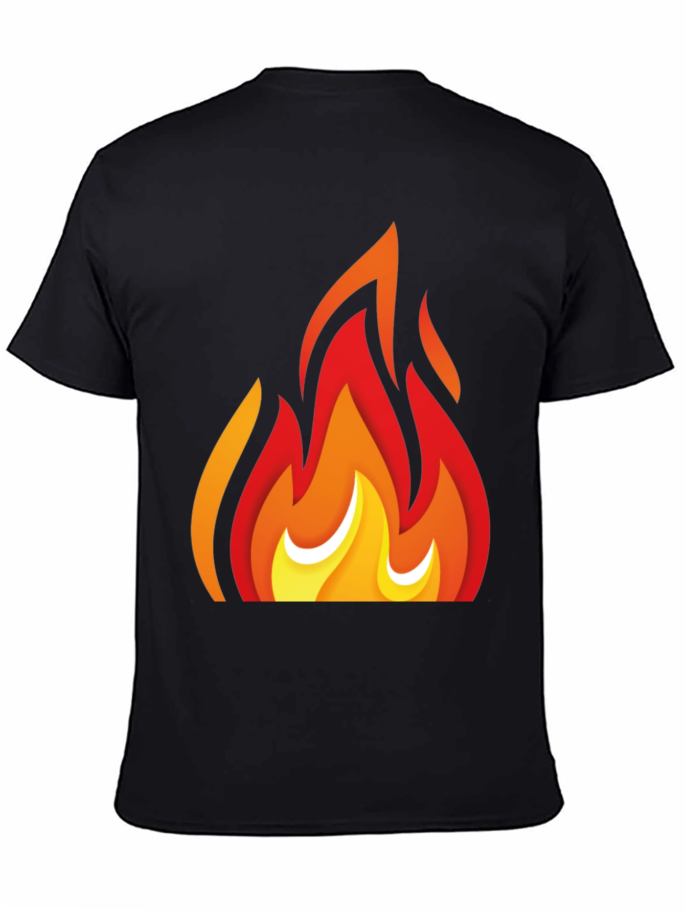 Fiery Graphic Tee - Bold Flame Design Black T-Shirt
