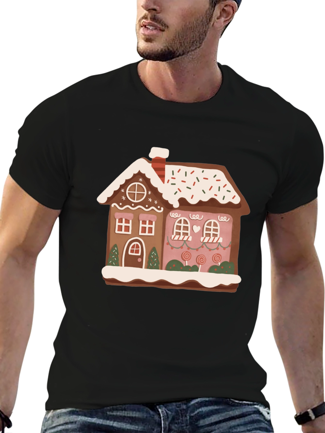 Festive Gingerbread House Graphic Tee
