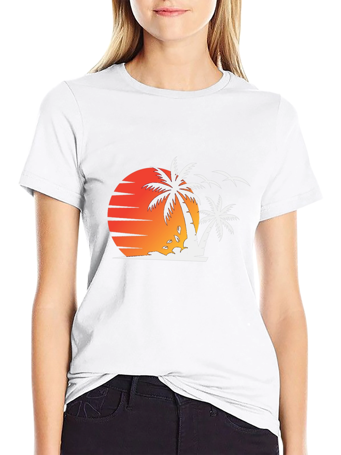 Sunset Palm Tree Graphic T-Shirt
