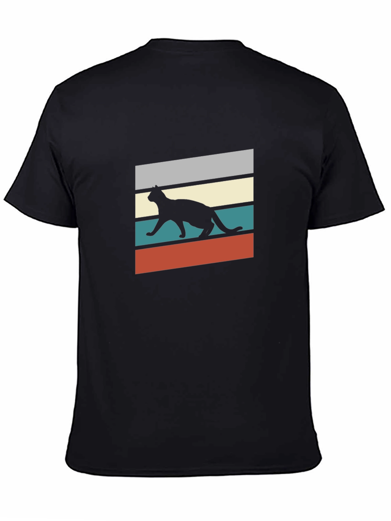 Retro Cat Silhouette Graphic Tee