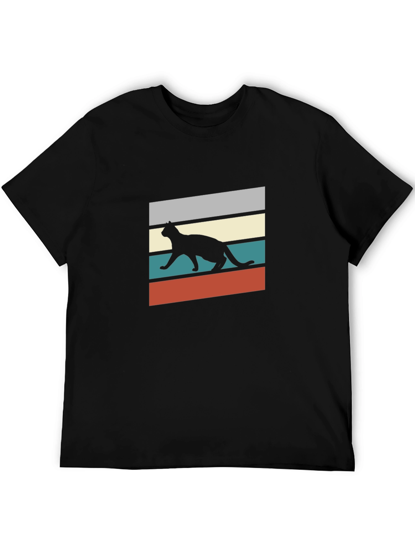 Retro Cat Silhouette Graphic Tee