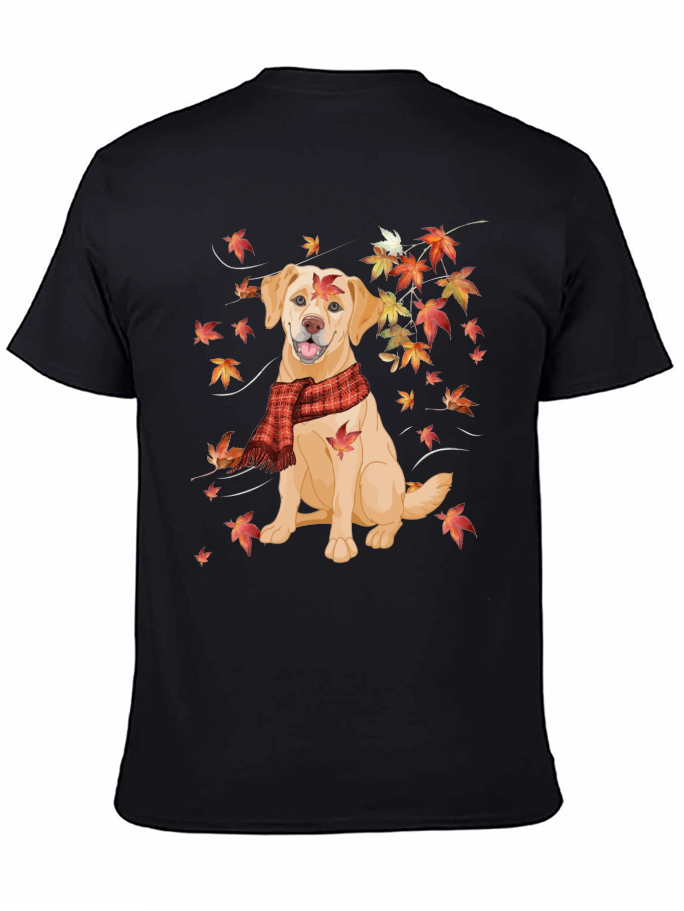 Autumn Dog Graphic Tee - Labrador in Scarf