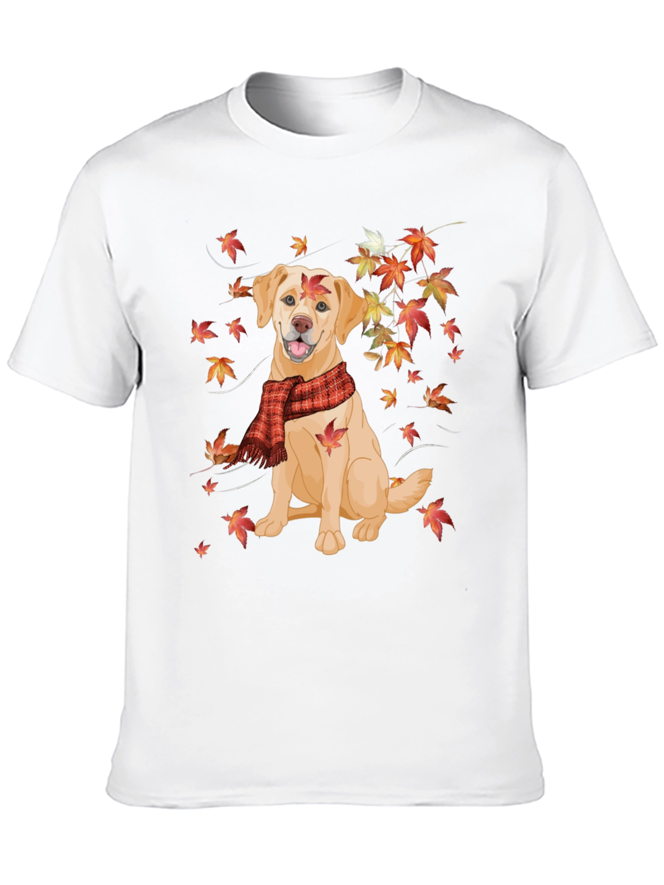 Autumn Dog Graphic Tee - Labrador in Scarf