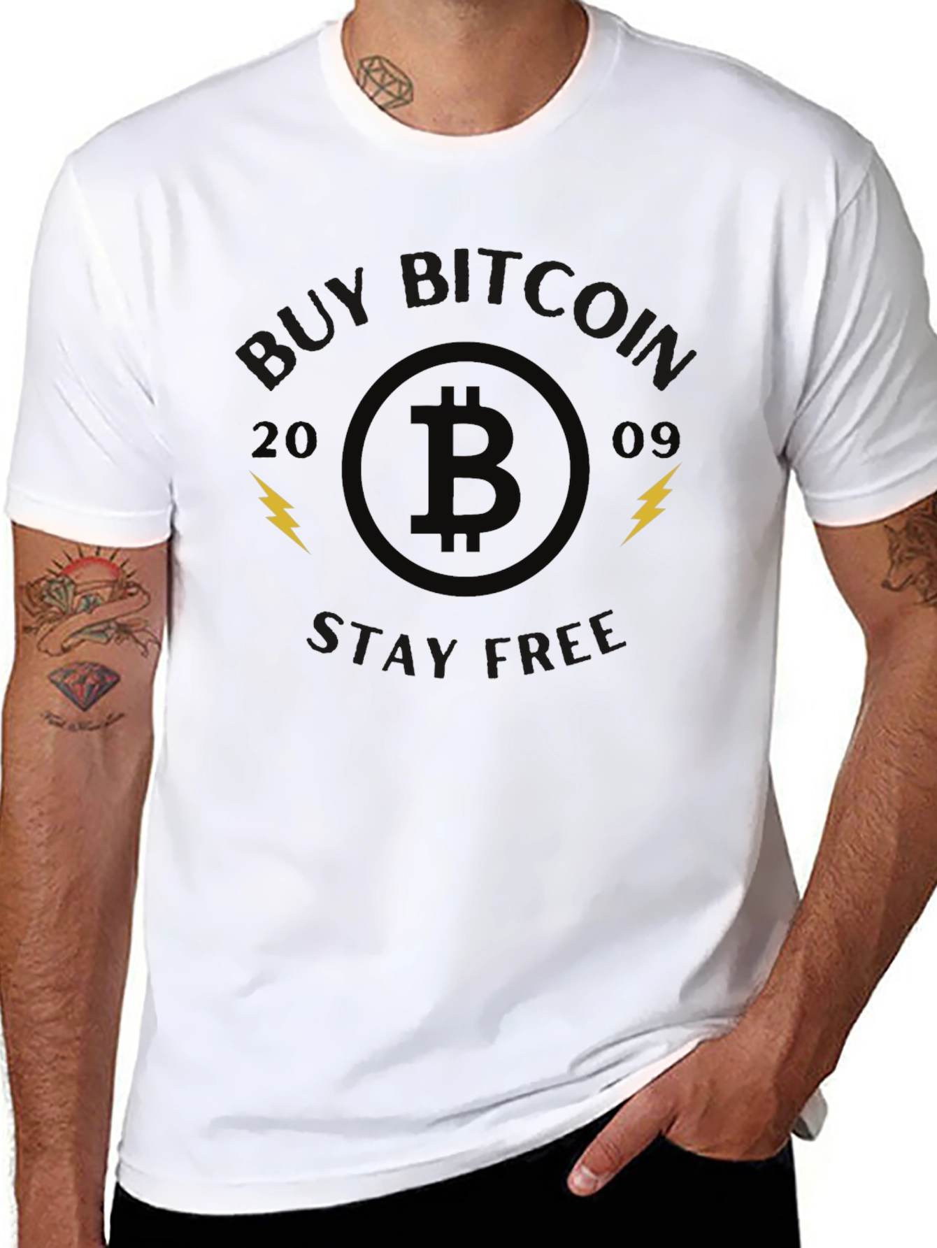 Buy Bitcoin Stay Free T-Shirt