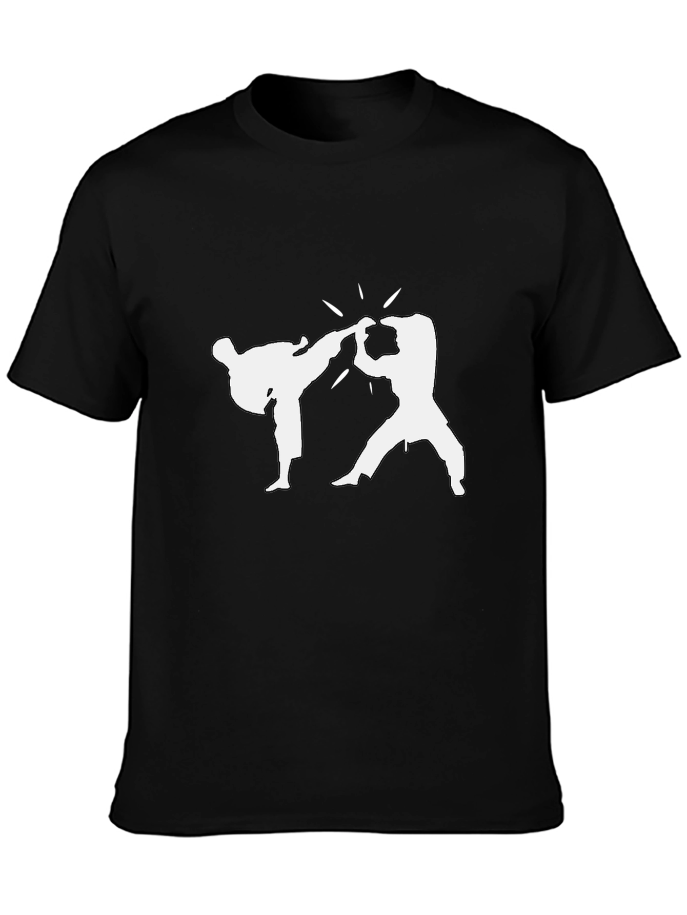 Martial Arts Graphic Tee - Black Cotton T-Shirt