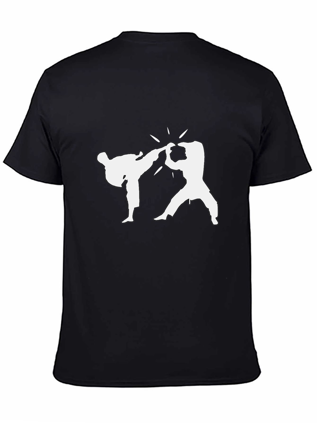 Martial Arts Graphic Tee - Black Cotton T-Shirt