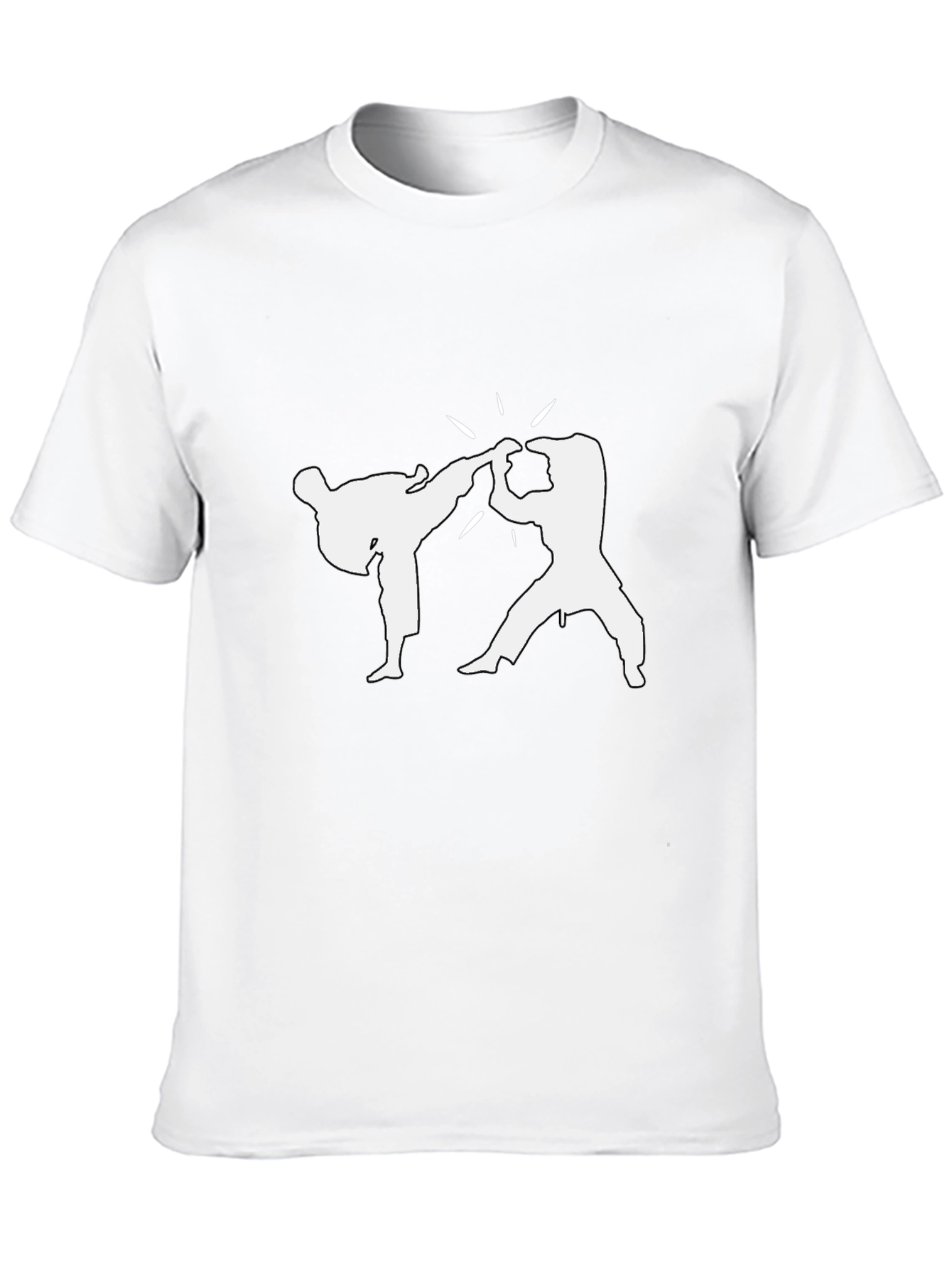 Martial Arts Graphic Tee - Black Cotton T-Shirt