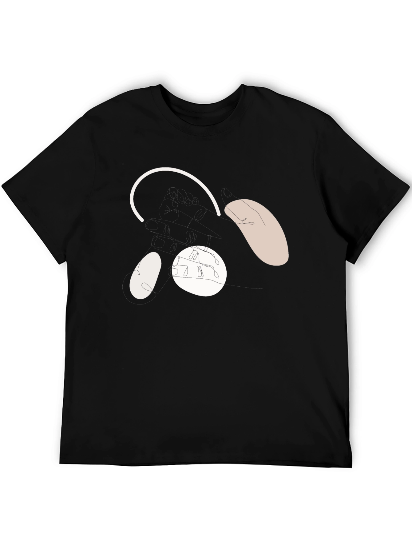 Abstract Bear Face Black T-Shirt