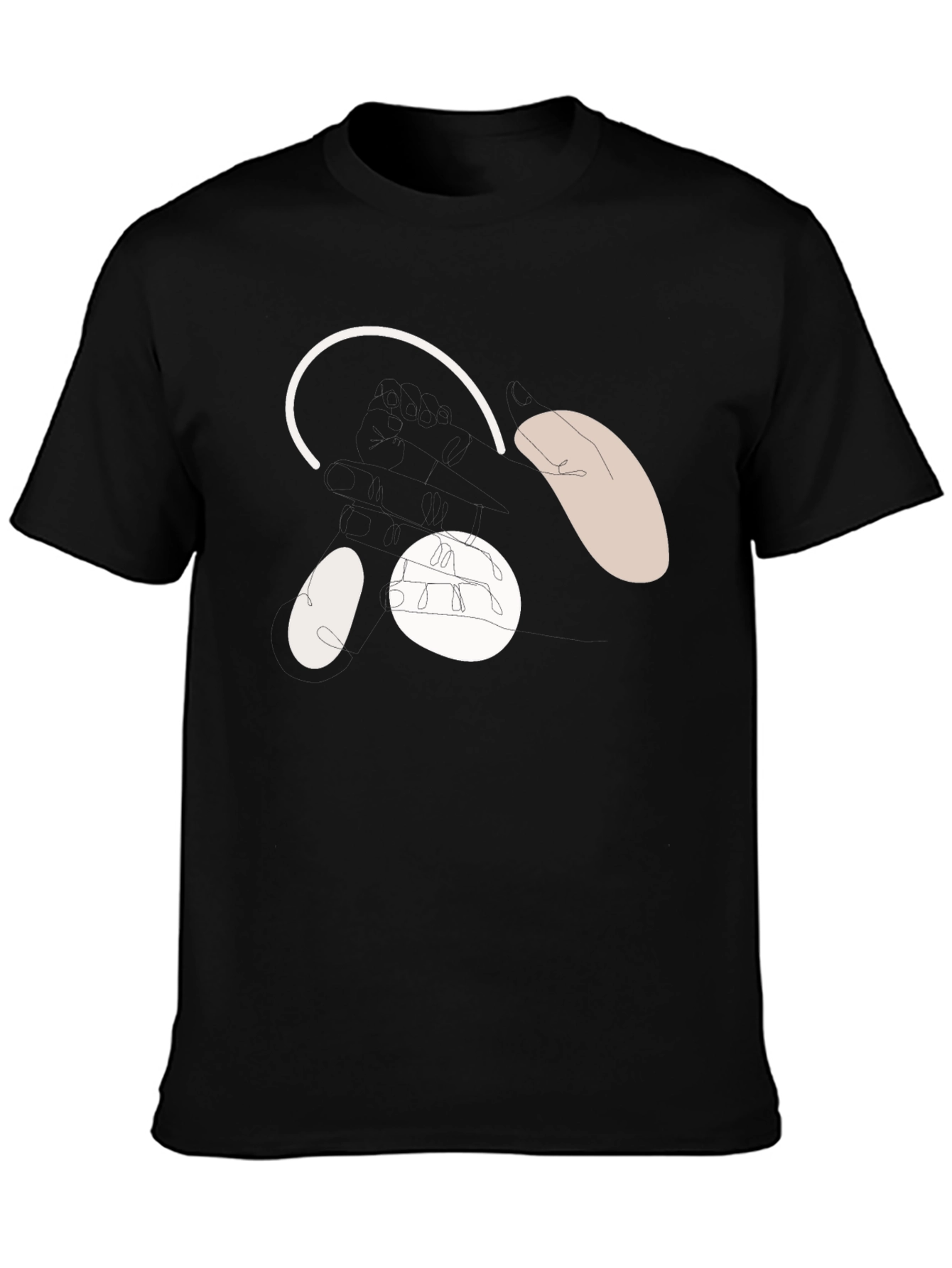 Abstract Bear Face Black T-Shirt