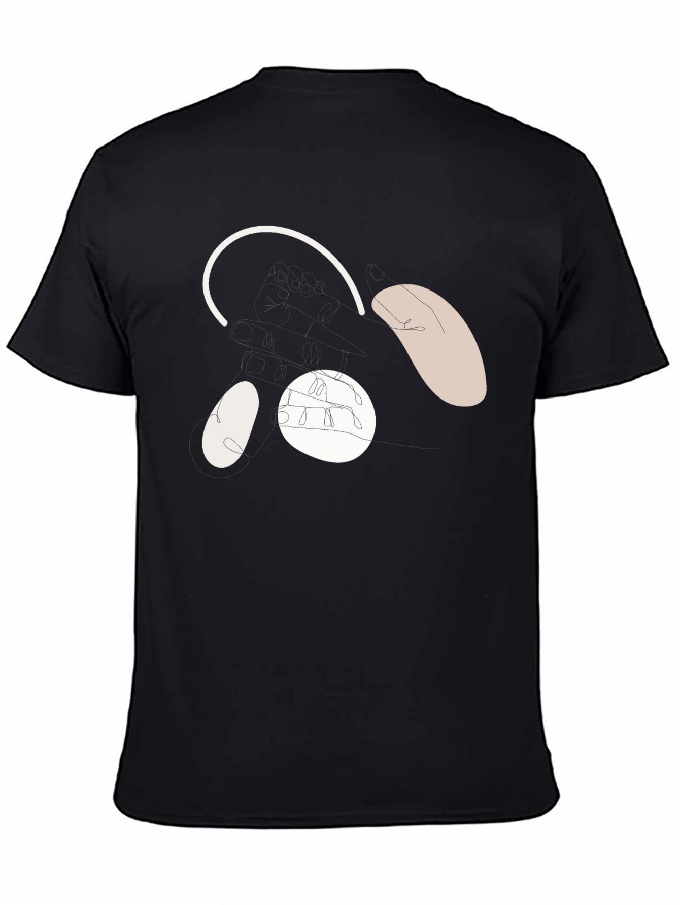 Abstract Bear Face Black T-Shirt