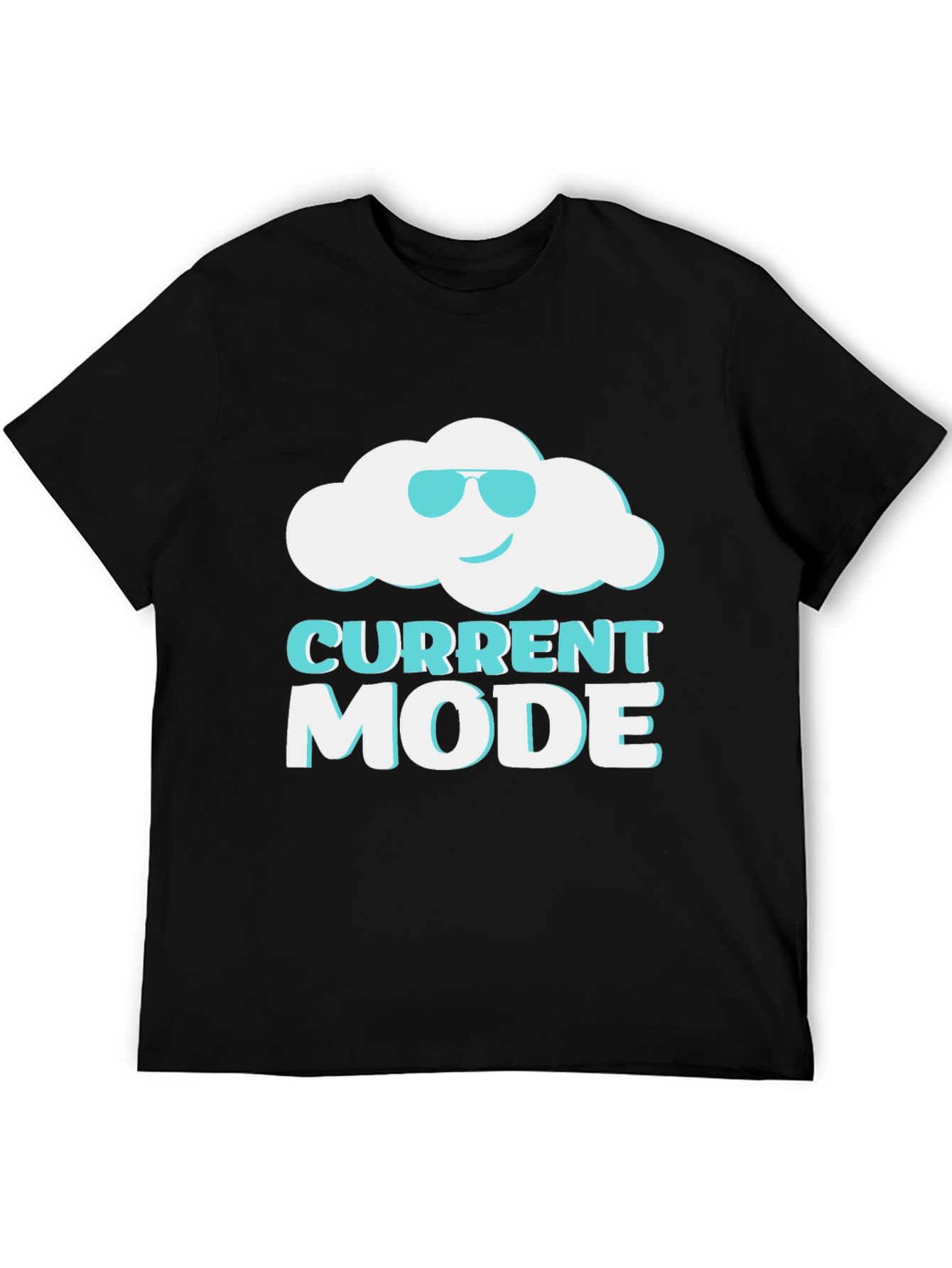 Current Mood Cloud Graphic Tee - Black Cotton T-Shirt