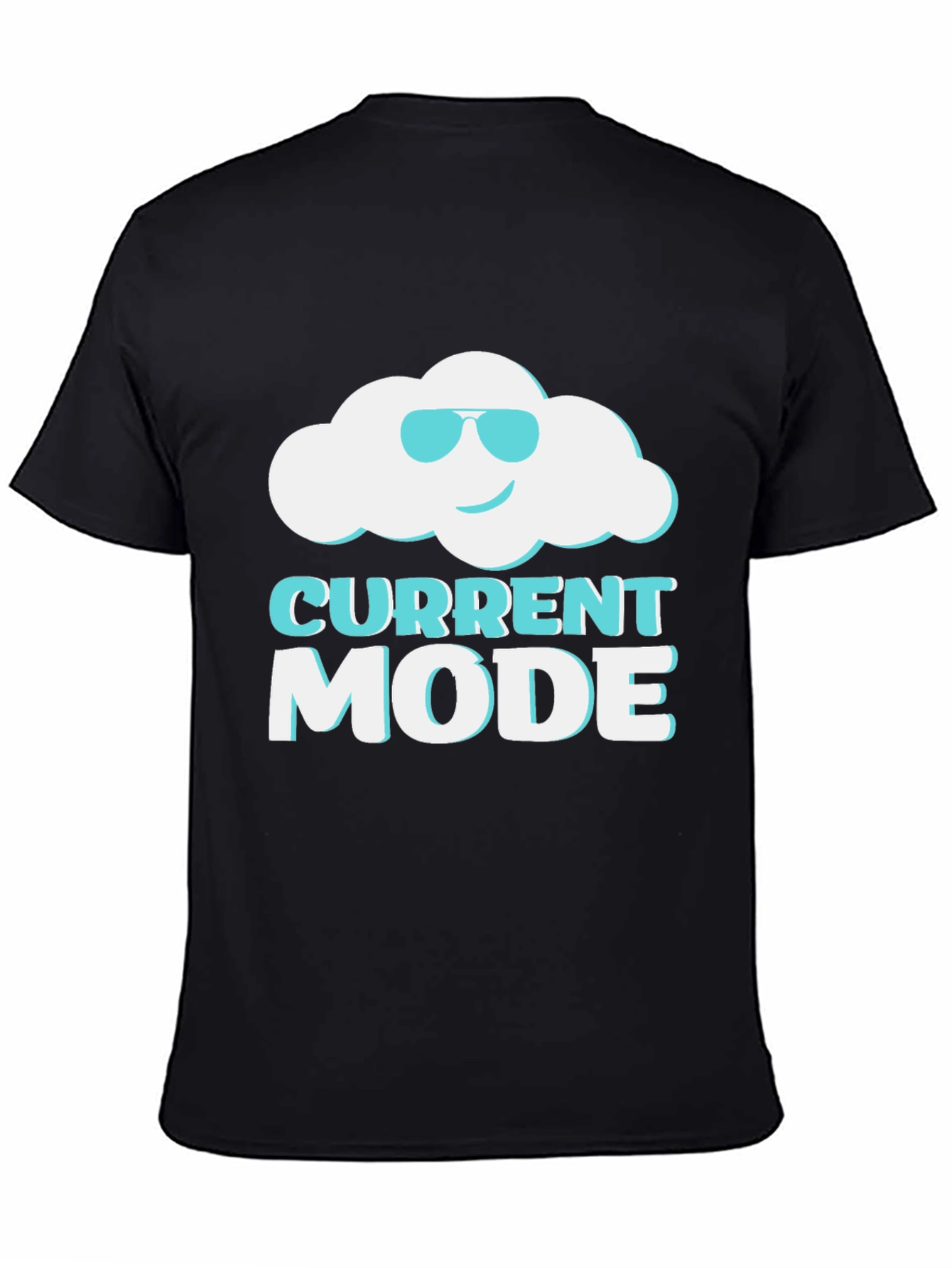 Current Mood Cloud Graphic Tee - Black Cotton T-Shirt