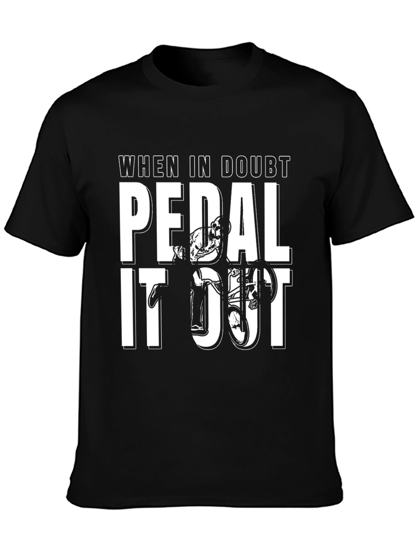 Pedal It Out Black Graphic T-Shirt