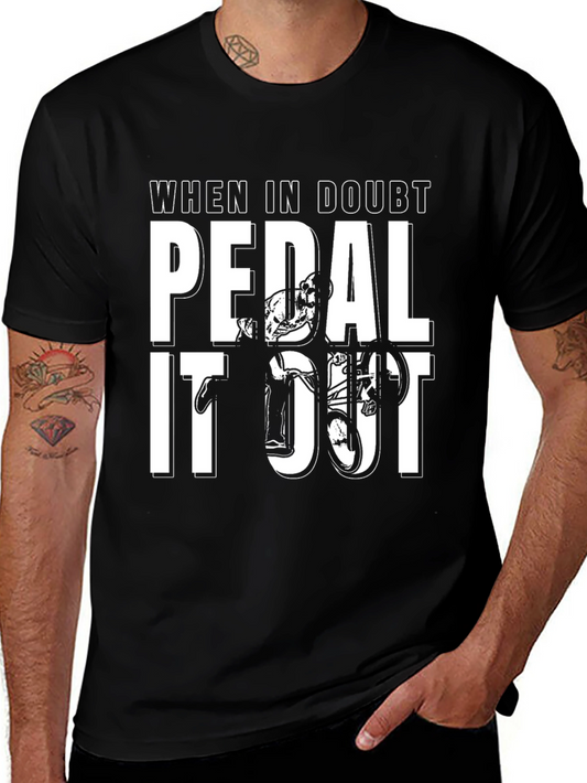 Pedal It Out Black Graphic T-Shirt