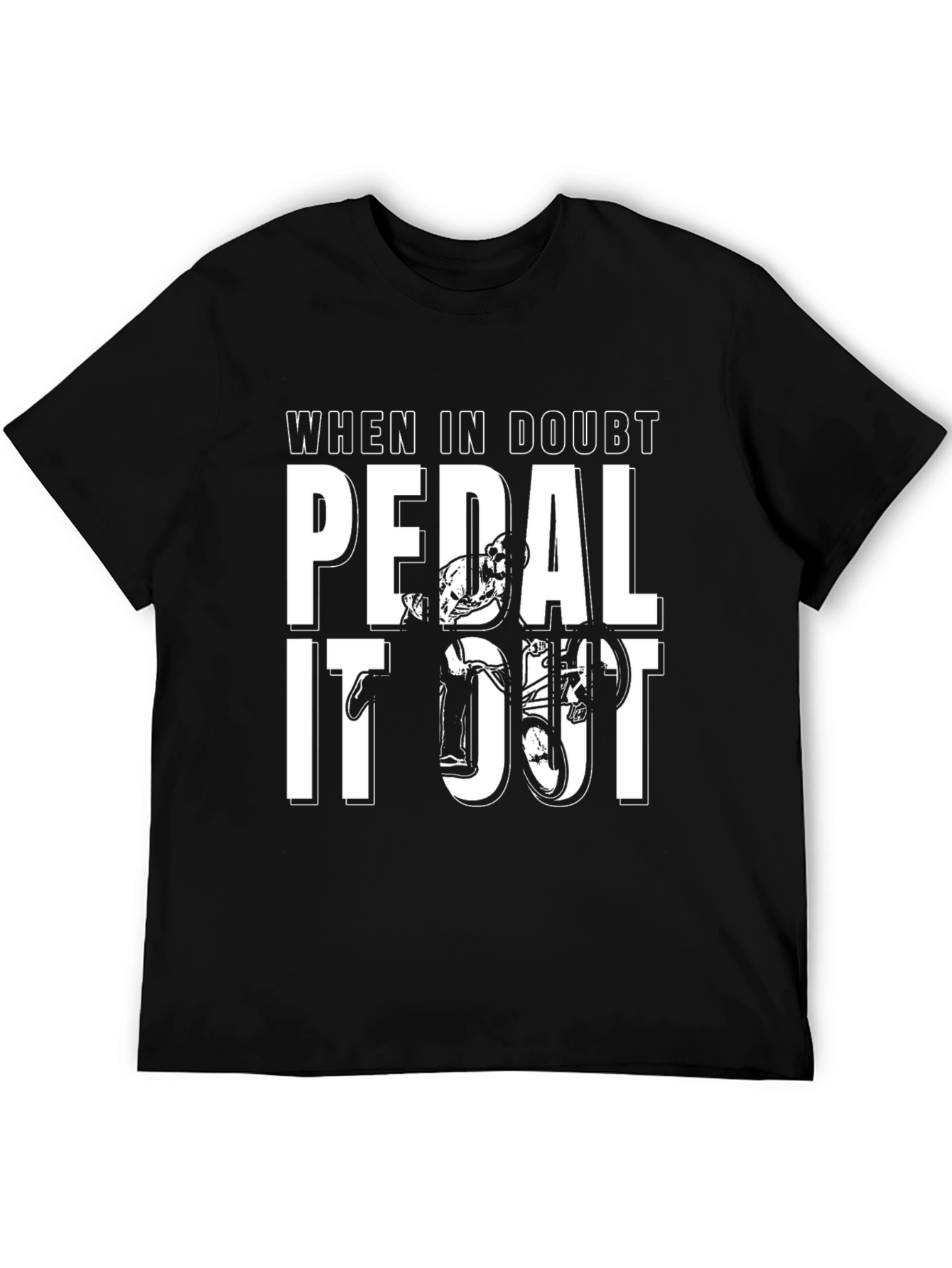 Pedal It Out Black Graphic T-Shirt