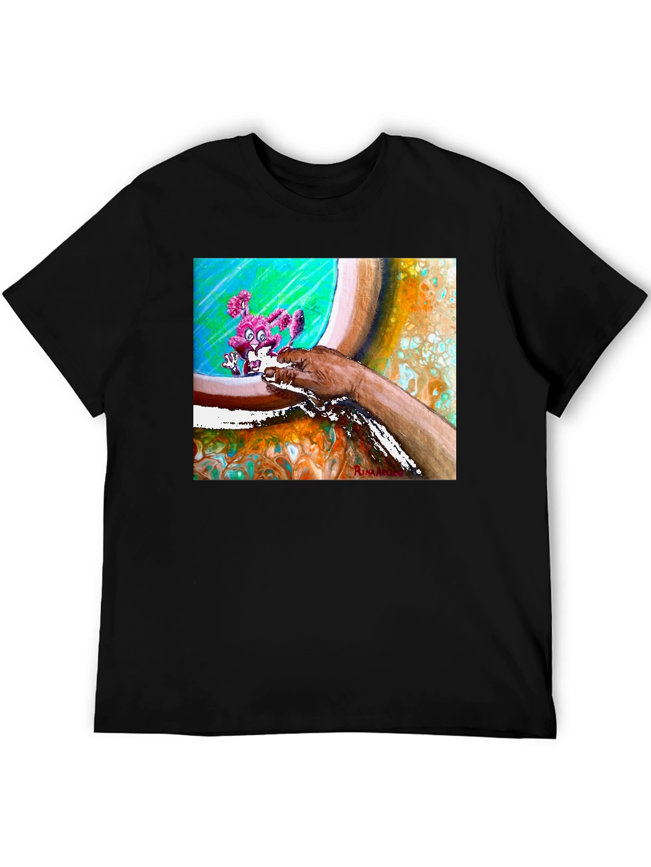 Abstract Art Print T-Shirt - Casual Wear