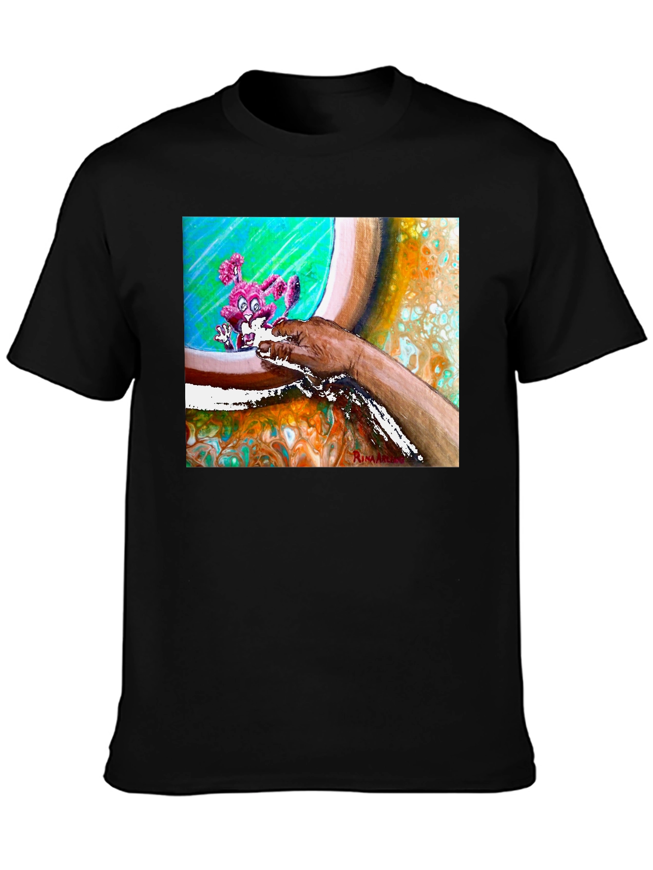 Abstract Art Print T-Shirt - Casual Wear