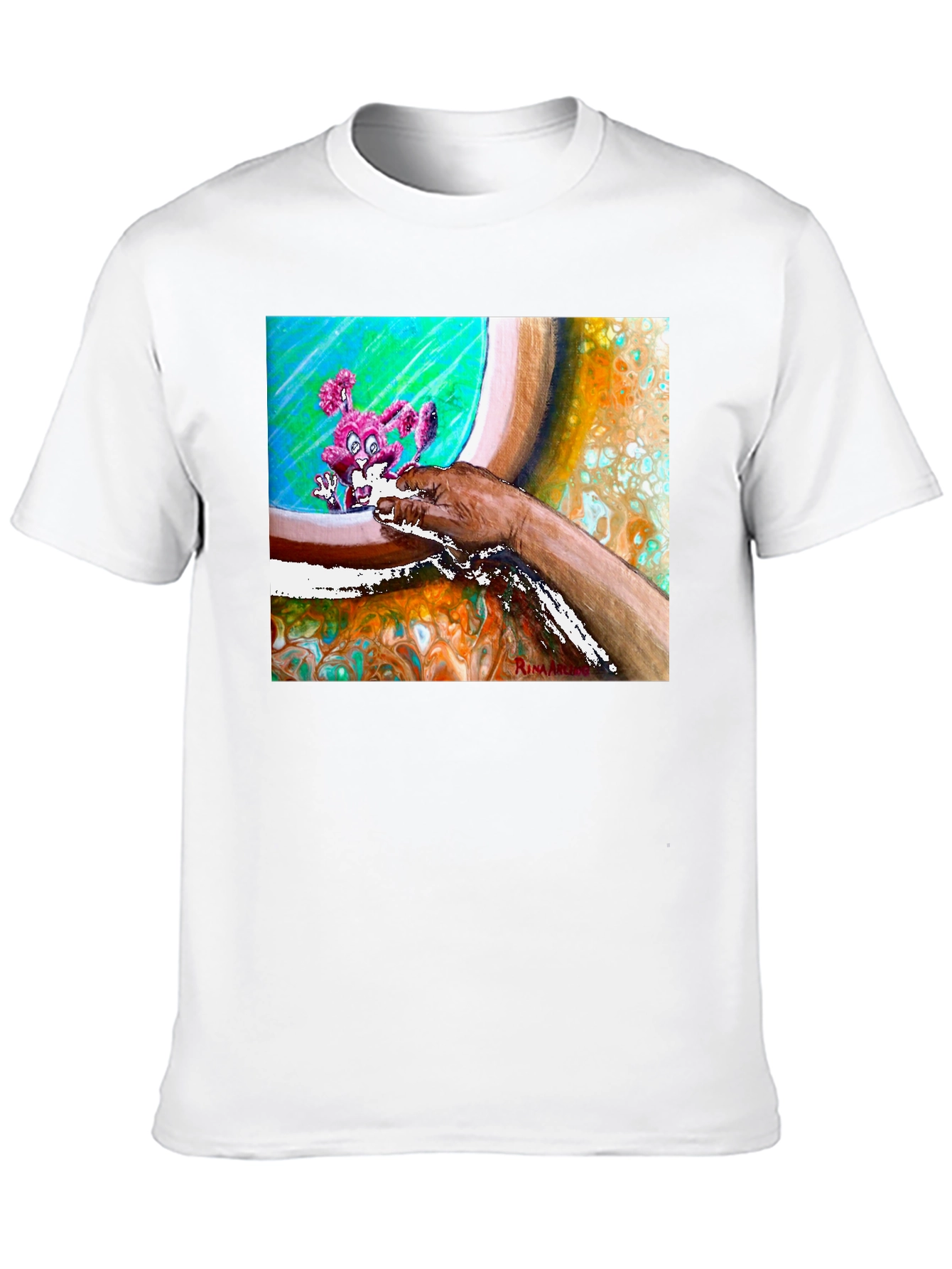 Abstract Art Print T-Shirt - Casual Wear
