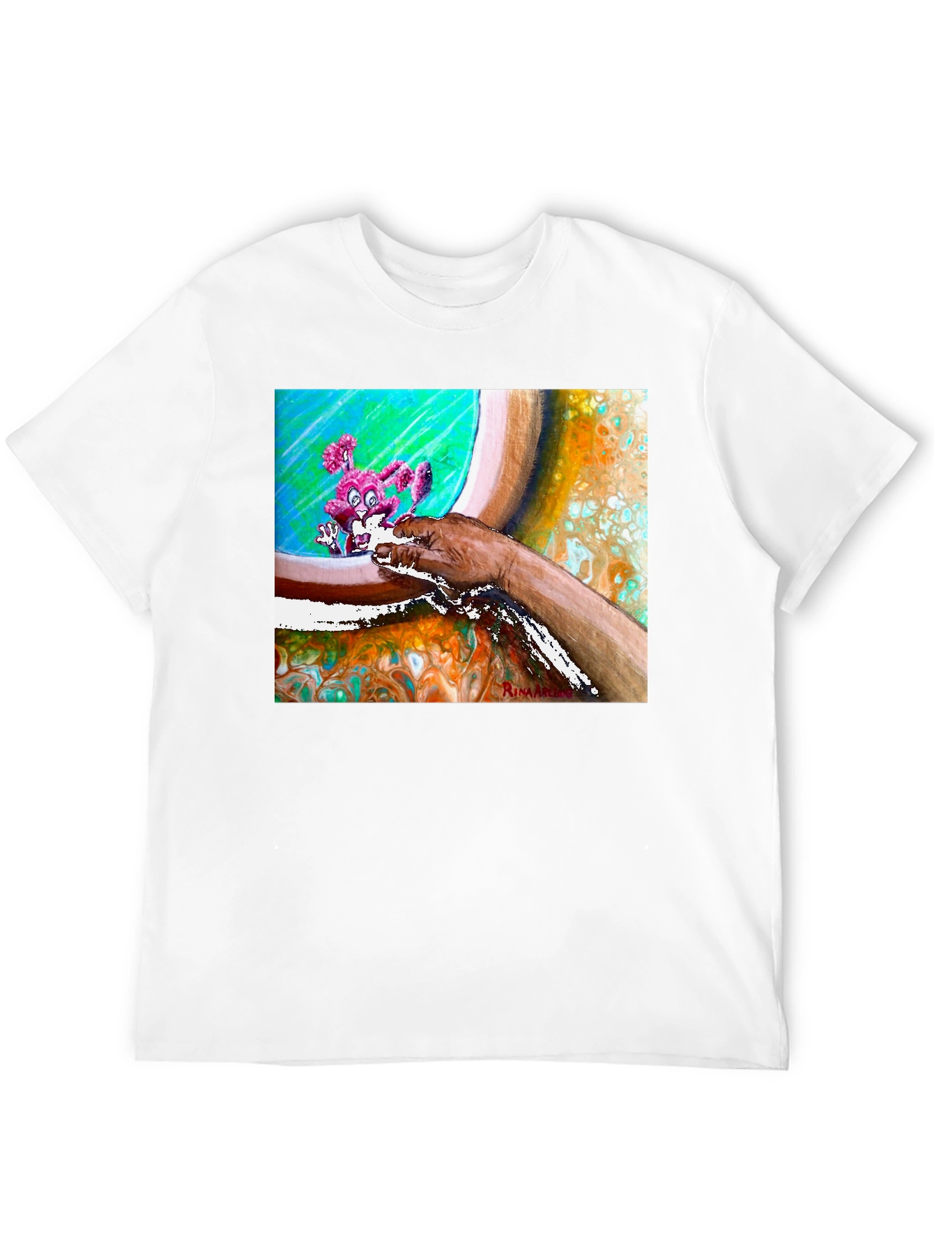 Abstract Art Print T-Shirt - Casual Wear