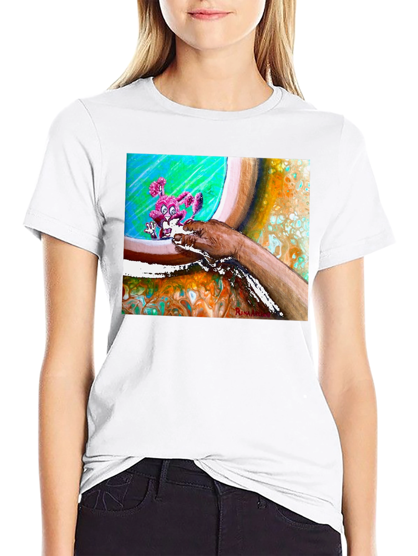 Abstract Art Print T-Shirt - Casual Wear