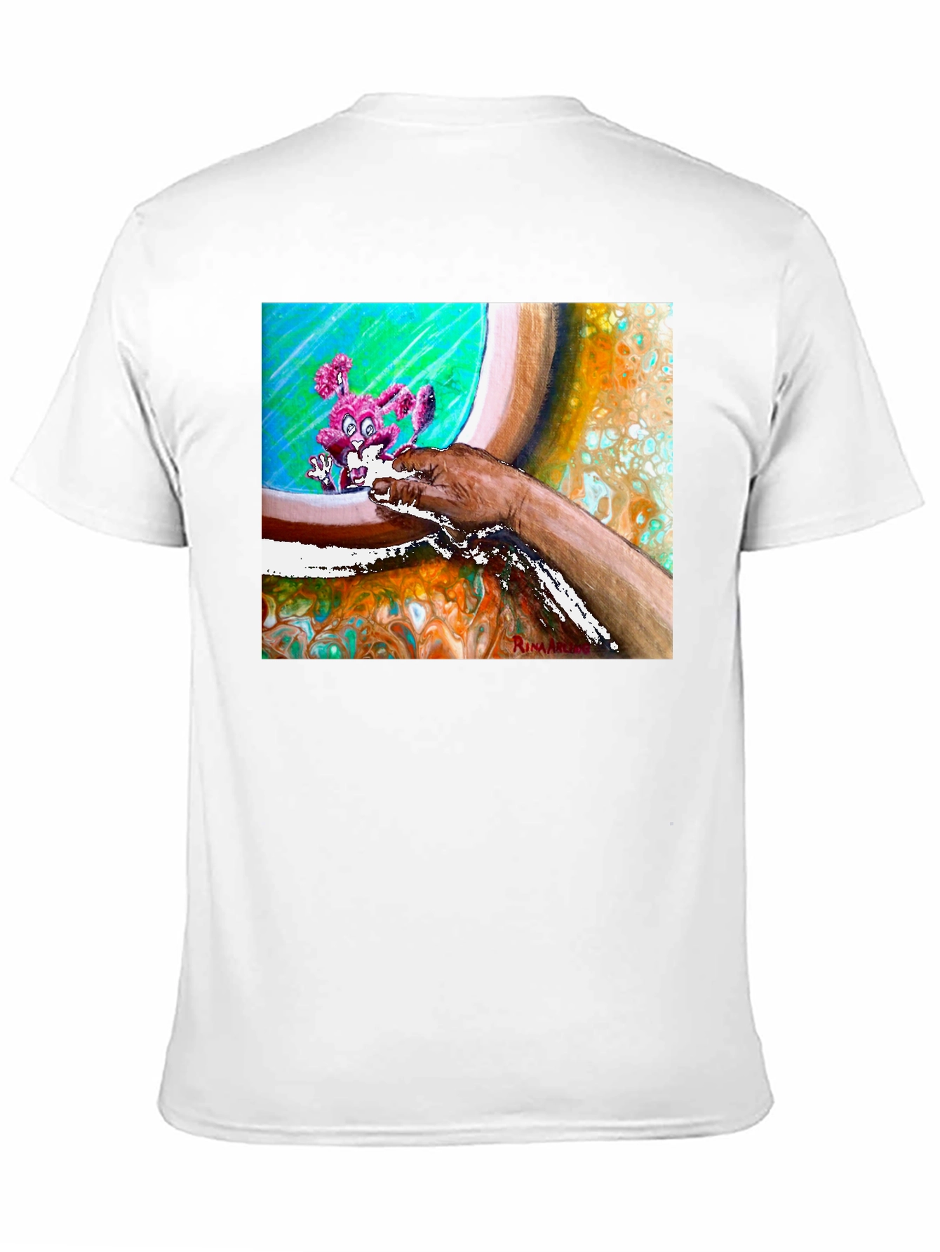 Abstract Art Print T-Shirt - Casual Wear