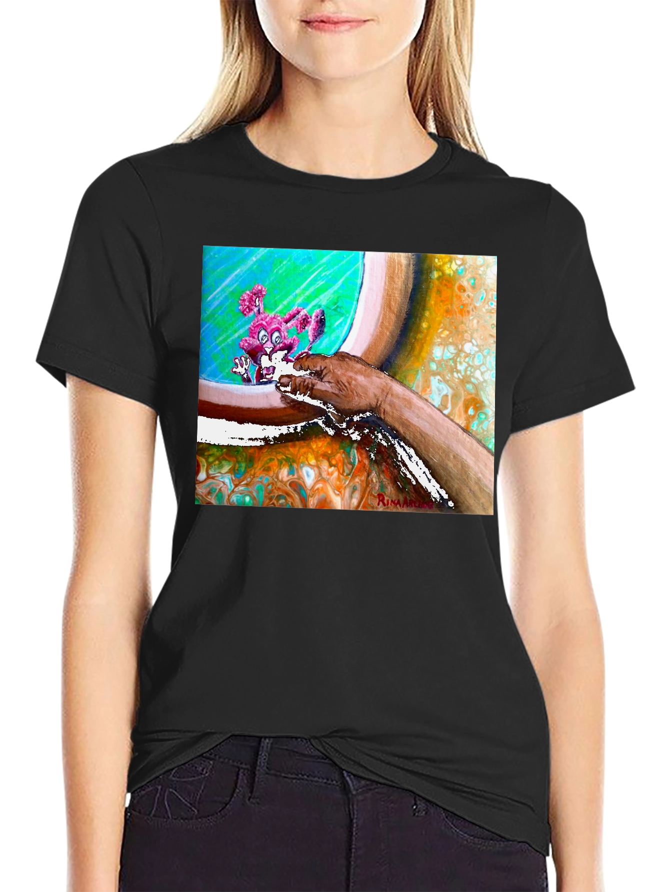 Abstract Art Print T-Shirt - Casual Wear