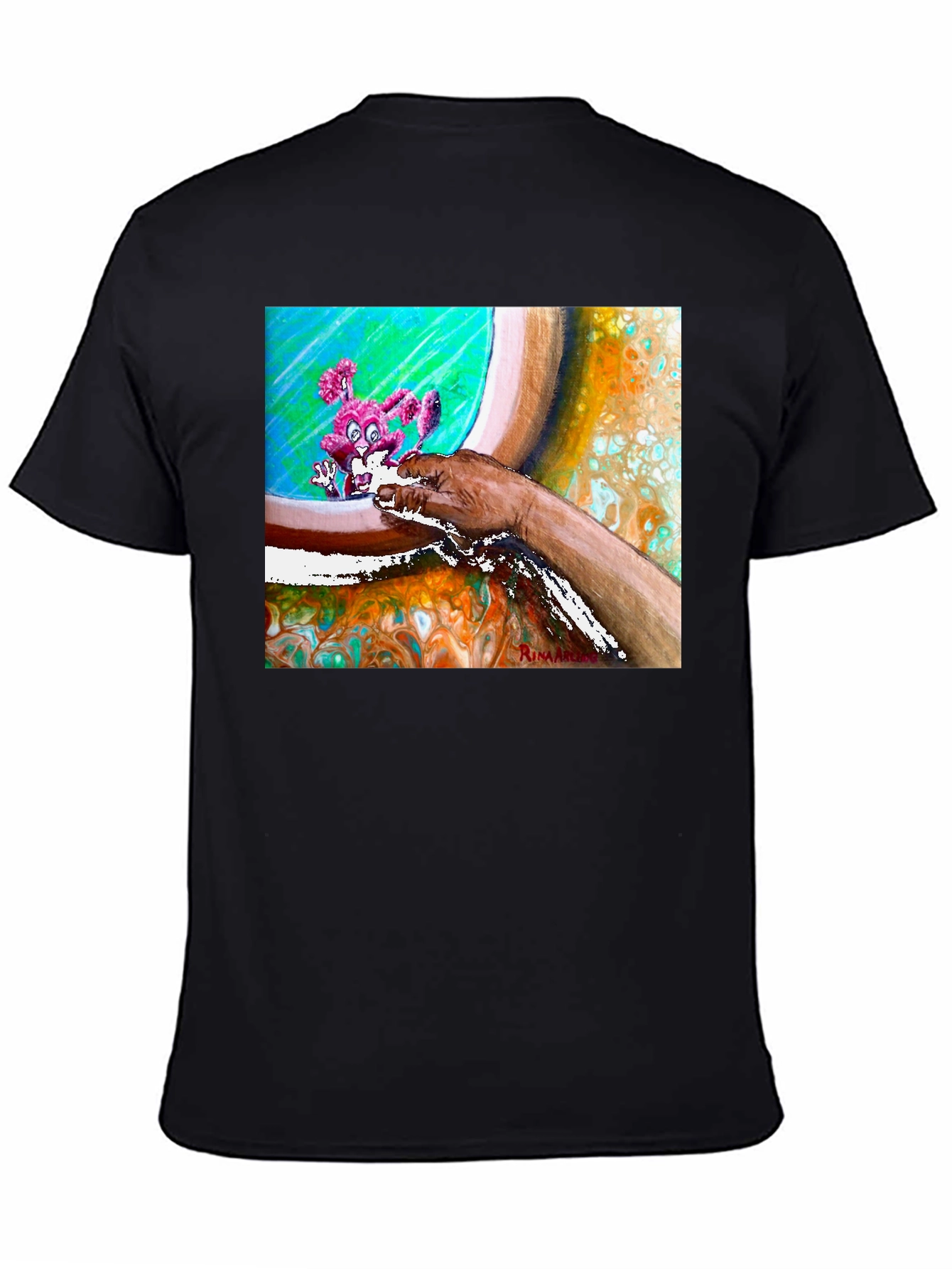 Abstract Art Print T-Shirt - Casual Wear