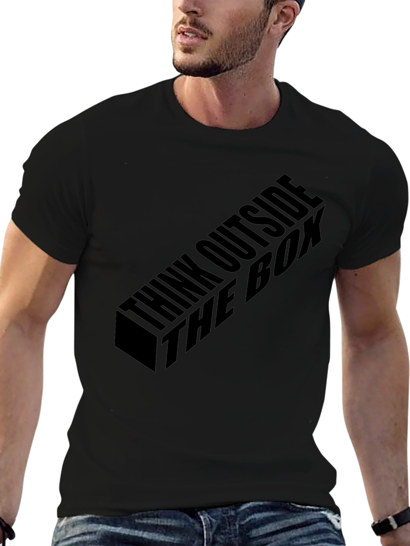 Think Outside the Box Mens Black T-Shirt