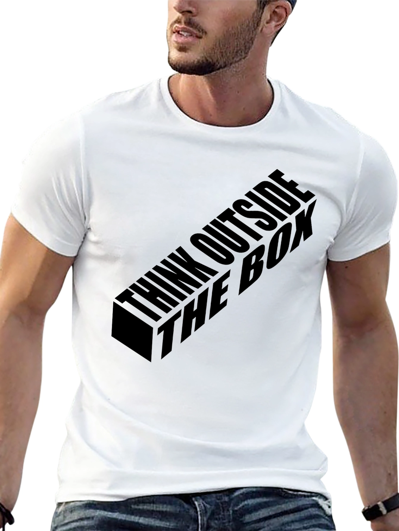 Think Outside the Box Mens Black T-Shirt