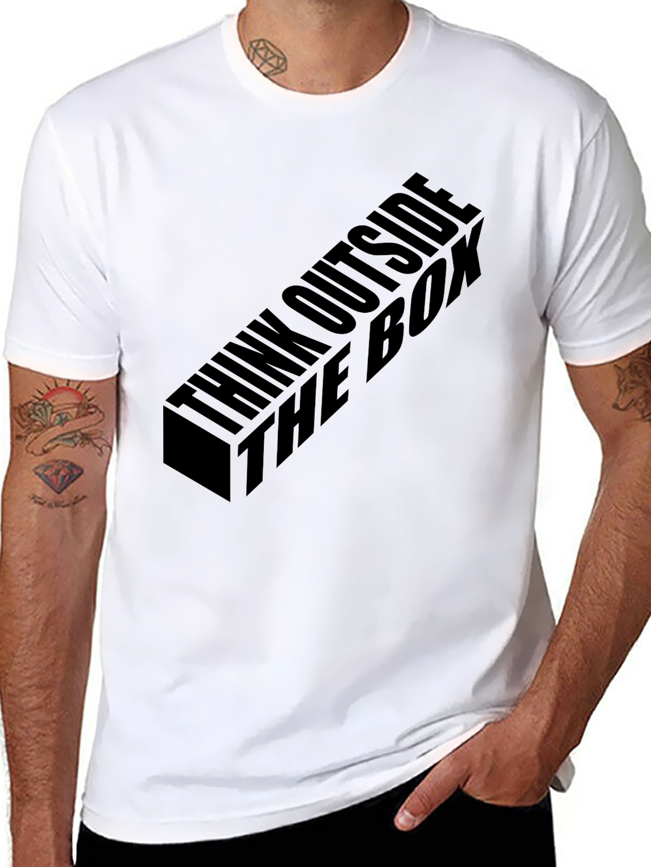 Think Outside the Box Mens Black T-Shirt