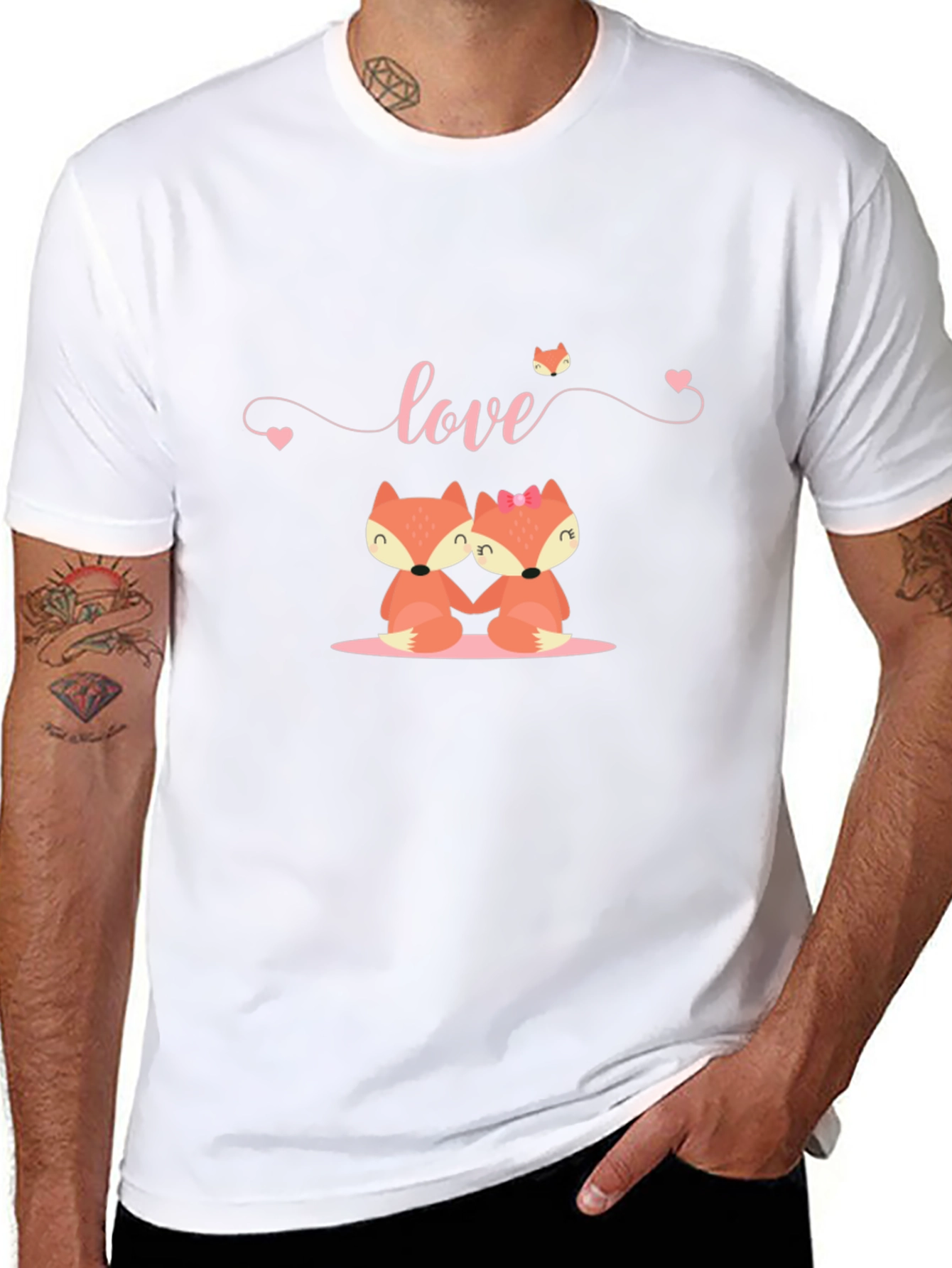Love Foxes Black T-Shirt
