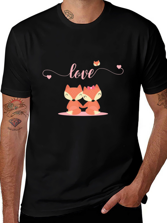Love Foxes Black T-Shirt