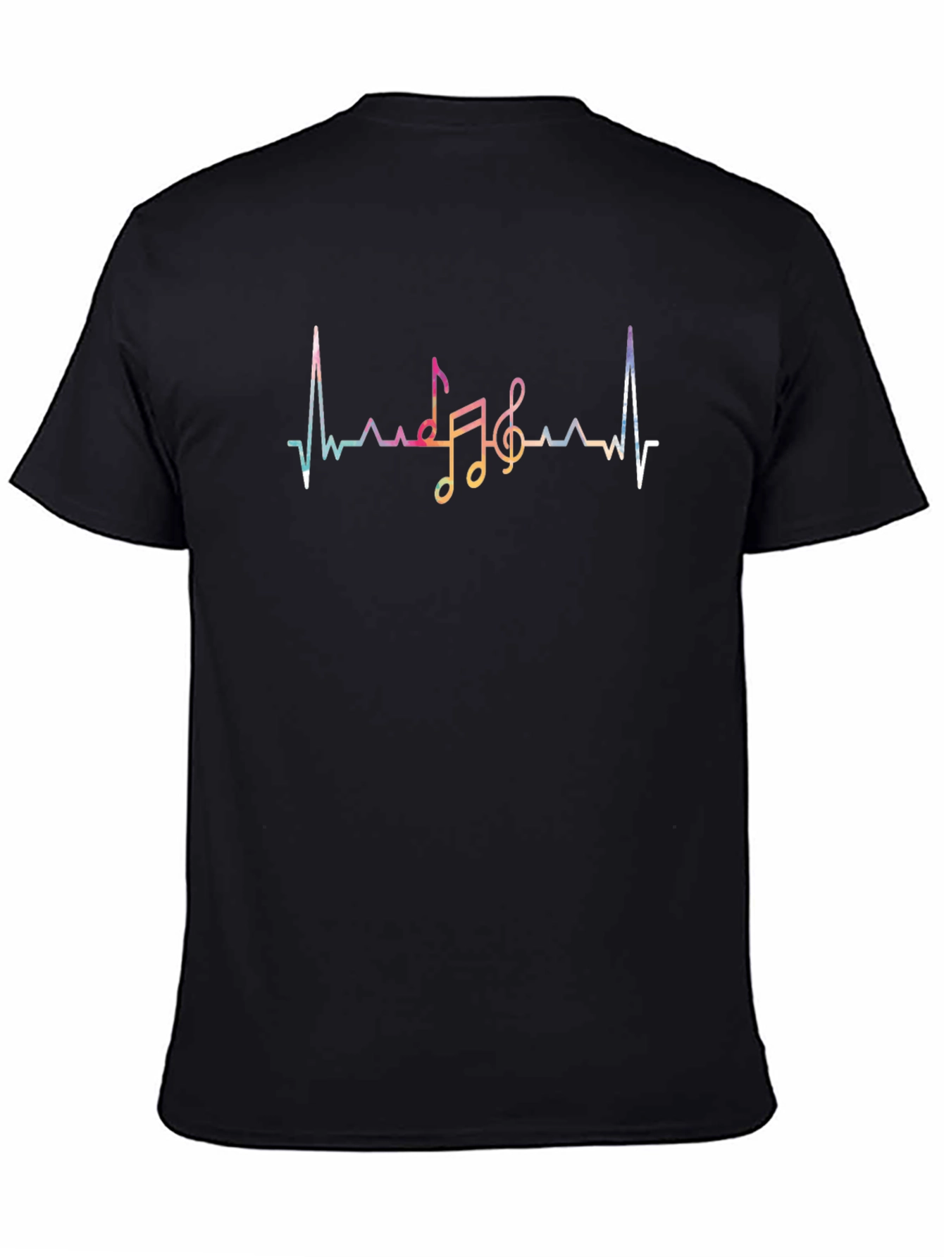 Music Heartbeat Graphic Tee - Black