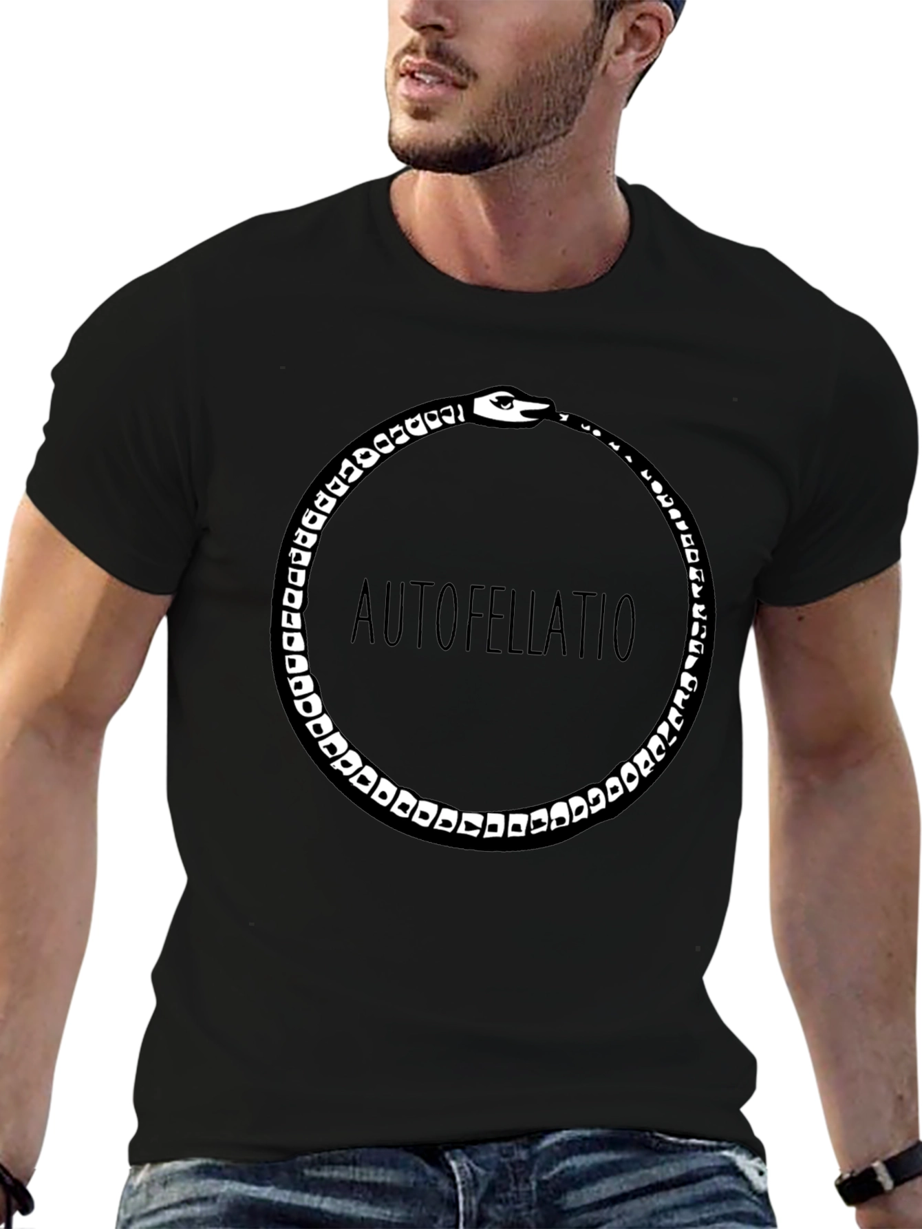 Ouroboros Funny Black Graphic Tee