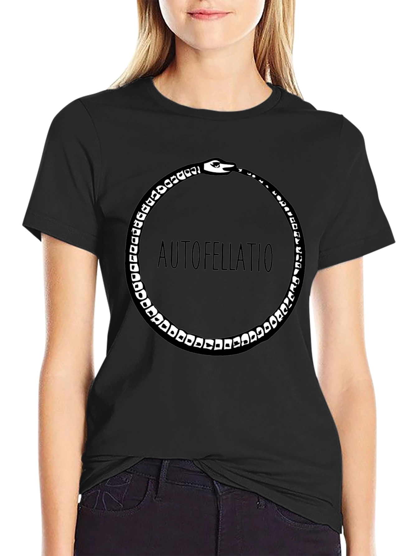 Ouroboros Funny Black Graphic Tee