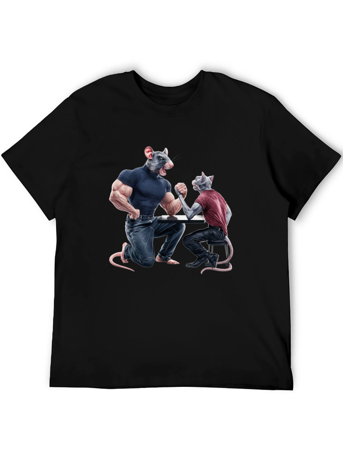 Arm Wrestling Rodent Graphic T-Shirt